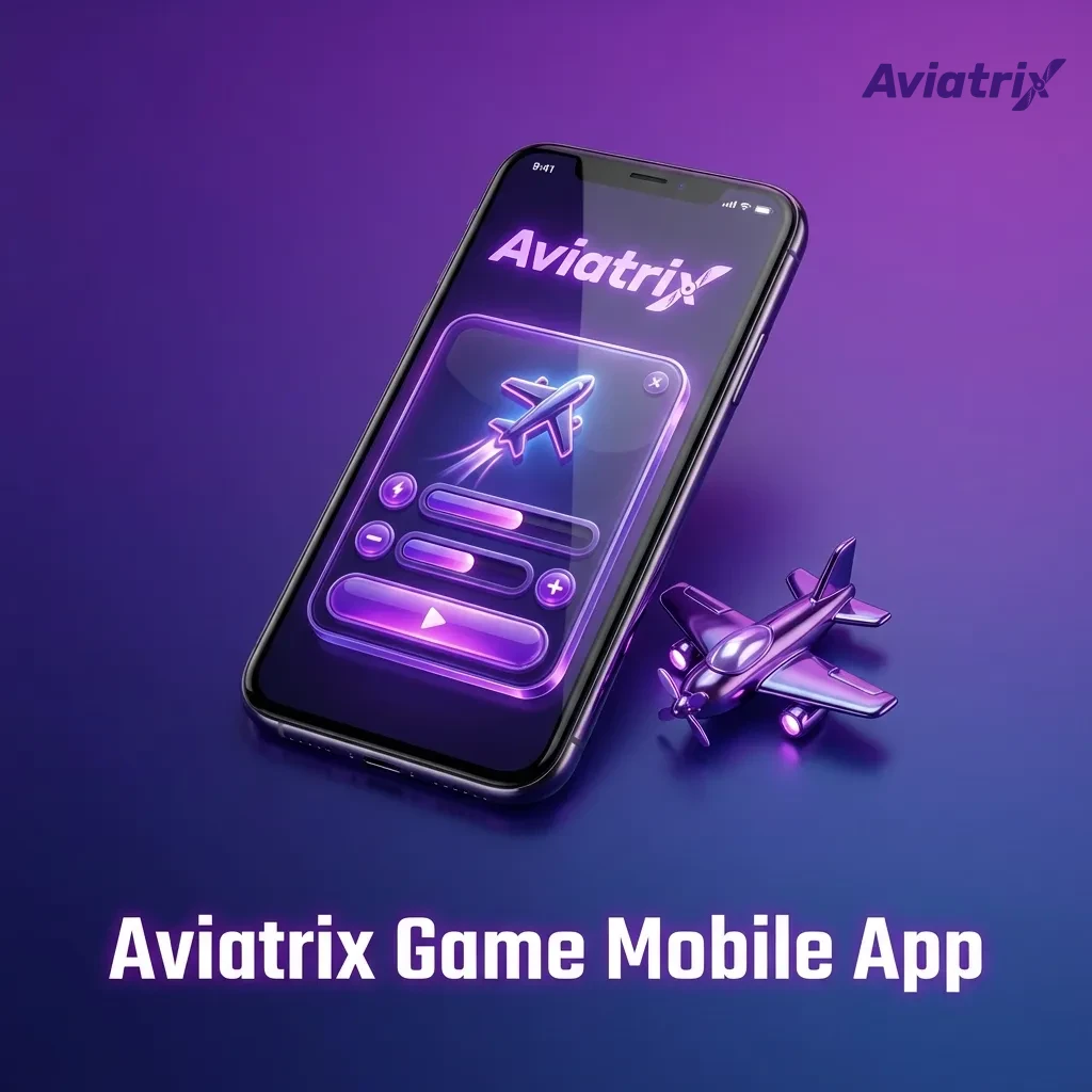 Illustration of Aviatrix mobile app on a smartphone, showing tap-friendly betting controls and quick login options