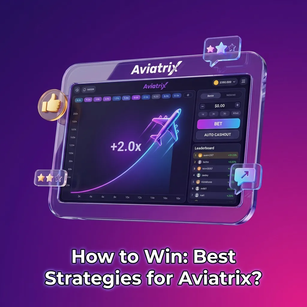 Infographic titled “How to Win: Best Strategies for Aviatrix” showing tips on small bets, safe multipliers, and bankroll limits