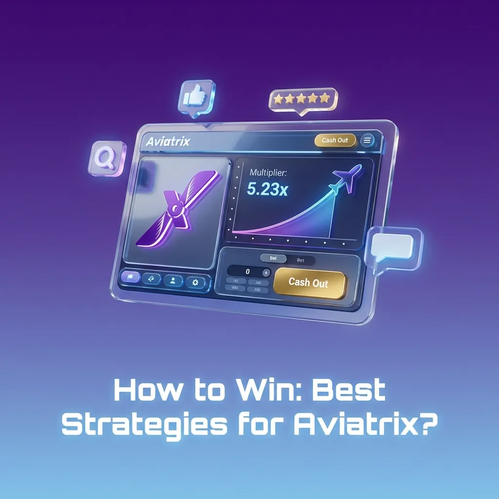 Infographic titled “How to Win: Best Strategies for Aviatrix” showing tips on low-risk cash out, staking, and stop-loss limits.