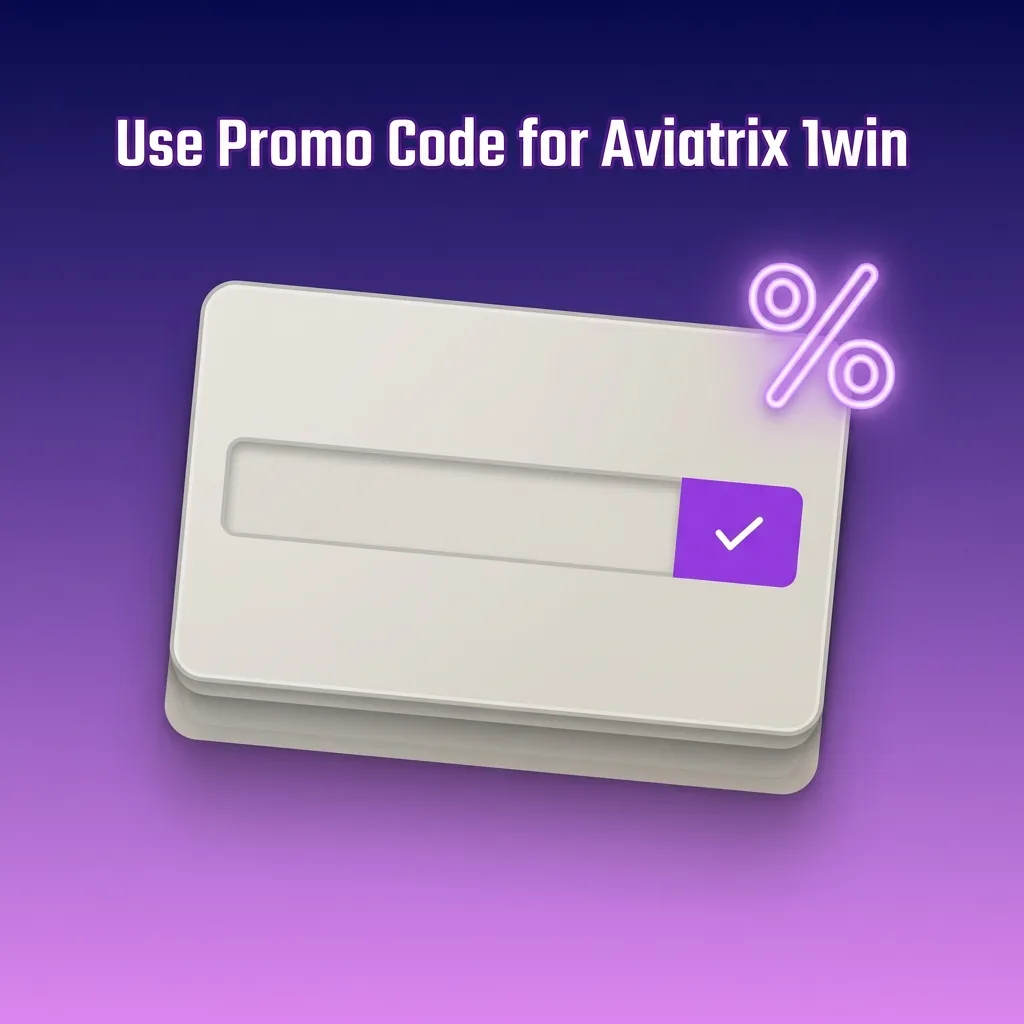 Promo code screen for Aviatrix 1win showing “AVIATRIXVIP” entered for extra deposit bonus during registration