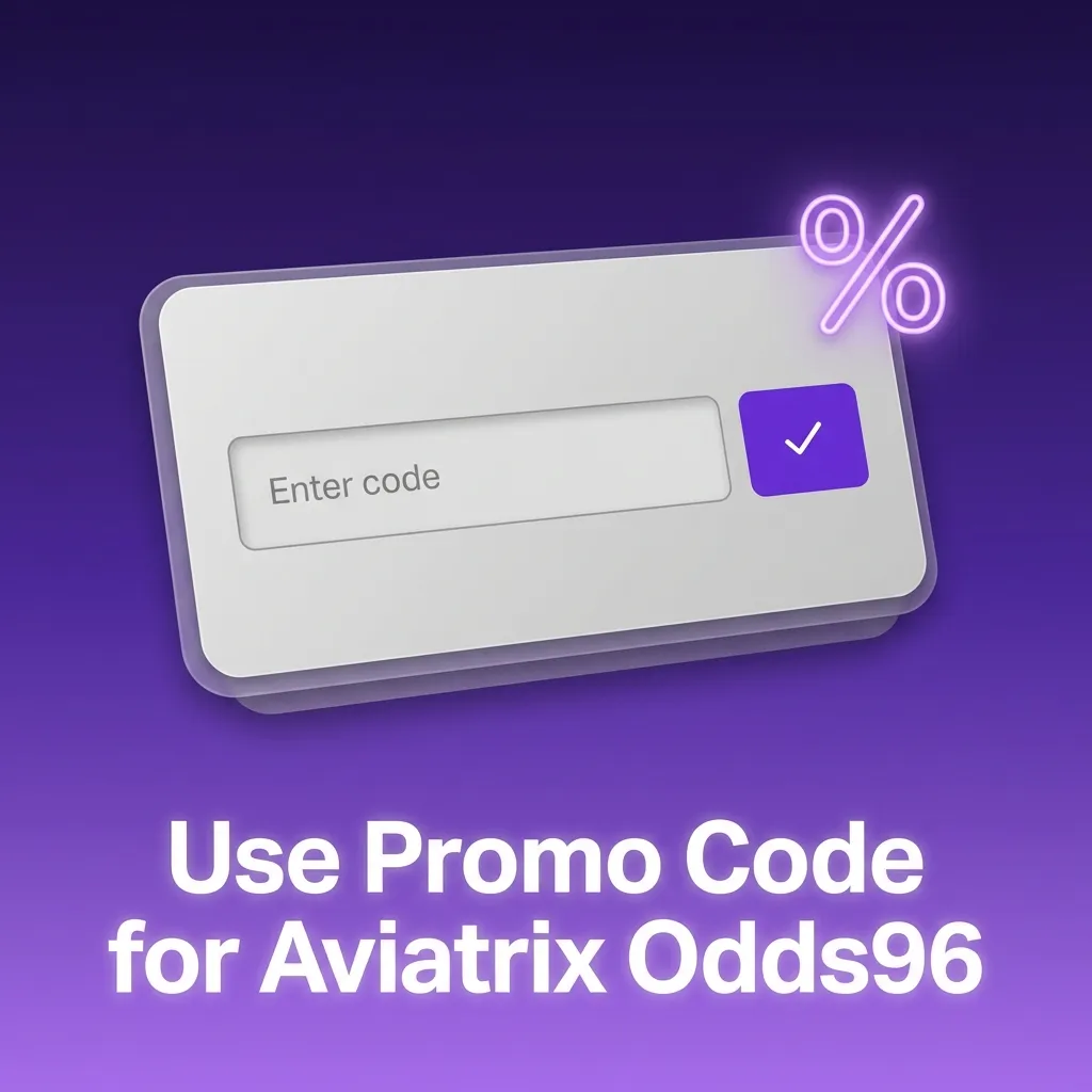 Promo banner for Aviatrix Odds96 urging users to enter promo code “AVIATRIX500” during registration or before next deposit