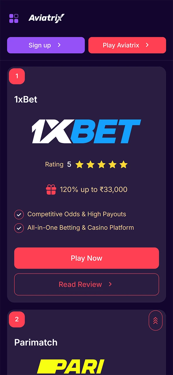 Use the Aviatrix App by choosing a trusted casino site.